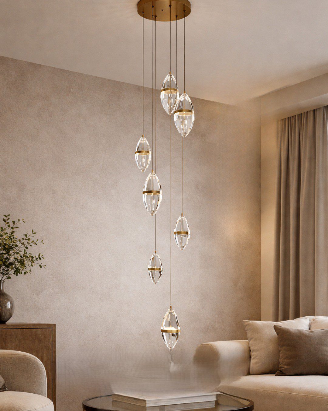 modern pendant lights in Sri lankan home